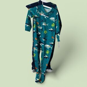 NWT 2 pc set Carters Just One You Sleepers Boys size 2T Dinosaurs and Vehicles